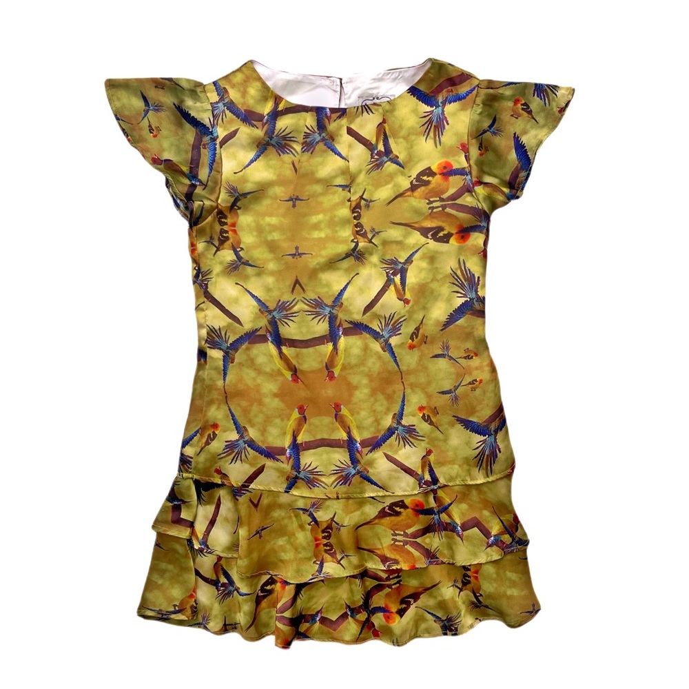 NWOT Boutique Bird Print Tiered Dress Size 8